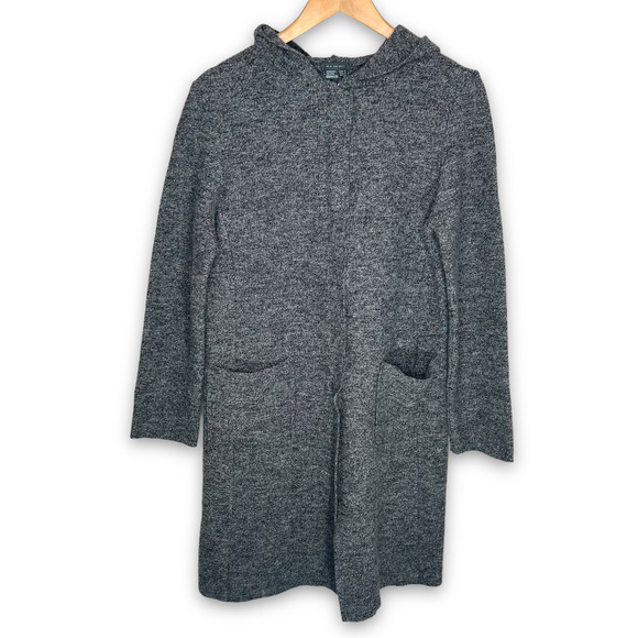 Zara Jackets & Blazers - Zara Women's 100% Wool Hoodie Coat Lightweight Jacket Duster Medium